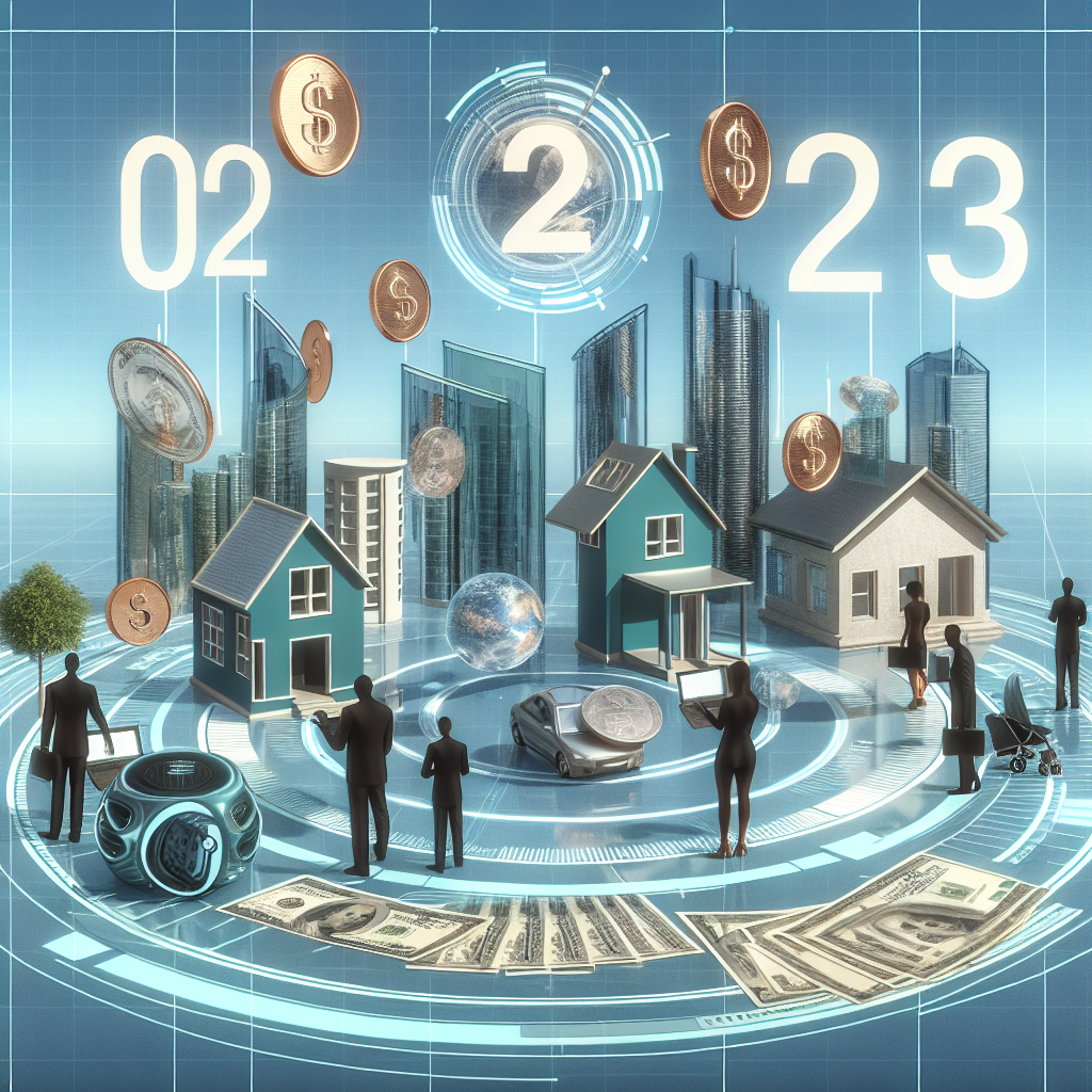 "Image représentant un groupe diversifié de personnes en 2023 rassemblées autour d'une table futuriste, examinant des schémas et des graphiques holographiques de gestion financière dans l'immobilier. Ils montrent clairement leur engagement à appliquer six méthodes différentes de gestion financière, avec des bâtiments modernes en arrière-plan pour illustrer l'accent mis sur l'immobilier. L'ensemble transmet une atmosphère de planification financière avisée et de technologie avancée, sans spécifier de genre ou d'ethnie, reflétant une approche inclusive de la gestion des finances dans le futur."